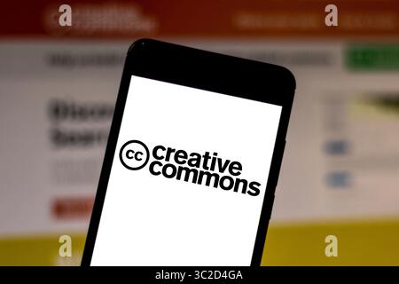 June 1, 2019 - Brazil - In this photo illustration a Creative Commons logo seen displayed on a smartphone. (Credit Image: © Rafael Henrique/SOPA Images via ZUMA Wire) Stock Photo