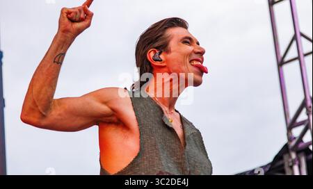 Edmonton, Canada. 23rd July, 2025. Josh Ramsey of Marianas Trench performs at K-Days in Edmonton. (Photo by Ron Palmer/SOPA Images/Sipa USA) Credit: Sipa USA/Alamy Live News Stock Photo