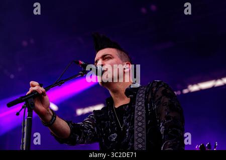 Edmonton, Canada. 23rd July, 2025. Mike Ayley of Marianas Trench performs at K-Days in Edmonton. (Photo by Ron Palmer/SOPA Images/Sipa USA) Credit: Sipa USA/Alamy Live News Stock Photo