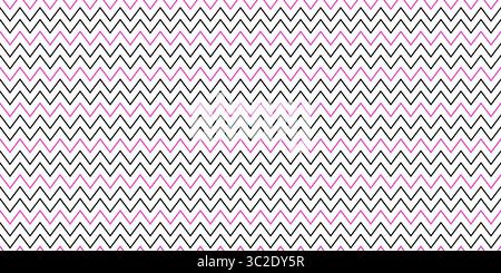 Seamless vector zigzag pattern. Abstract geometric zigzag chevrons texture. Pink and black. Stock Vector