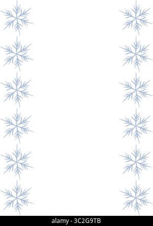 Elegant vector frame design featuring a delicate arrangement of light blue snowflakes, perfect for winter-themed projects or holiday invitations. Stock Vector
