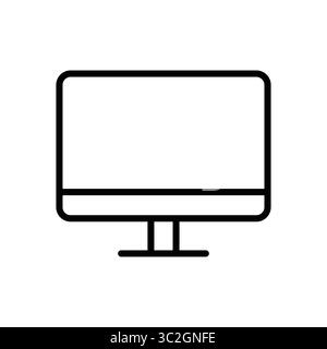 Simple and sleek computer monitor icon suitable for digital design projects, web development, and technology-related themes. Ideal for minimalist aest Stock Vector