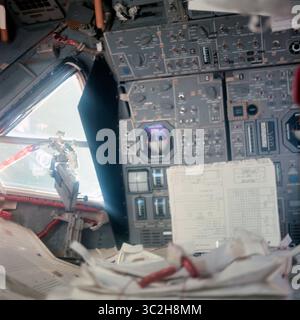 July 18, 1969 - Kennedy Space Center, Florida, U.S. - An interior view of the Apollo 11 Lunar Module showing some of the displays and controls. Mounted in the Lunar Module window is a 16mm data acquisition camera which has a variable frame speed of 1, 6, 12 and 24 frames per second. Photo credit: NASA (Credit Image: © NASA/ZUMA Wire/ZUMAPRESS.com) Stock Photo