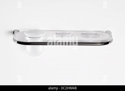 Still life of soap dish, bathroom accessories, on a white background Stock Photo