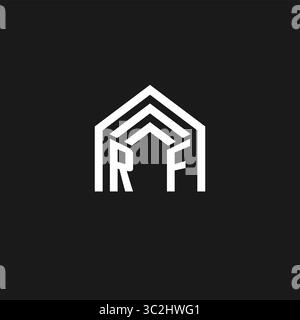 Letter RF house roof shape logo creative real estate monogram logo style vector graphic Stock Vector