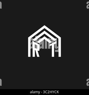 Letter RT house roof shape logo creative real estate monogram logo style vector graphic Stock Vector