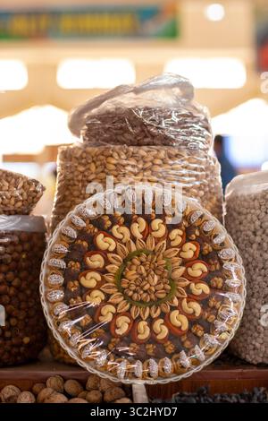 Decorative gift from dried fruits looks wonderful. Stock Photo