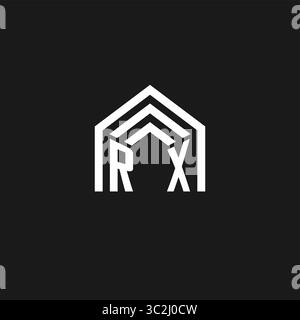 Letter RX house roof shape logo creative real estate monogram logo style vector graphic Stock Vector
