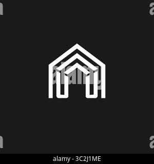 Letter UU house roof shape logo creative real estate monogram logo style vector graphic Stock Vector