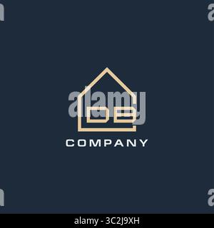 Initial letter DB real estate logo with simple roof style design ideas vector graphic vector graphic Stock Vector
