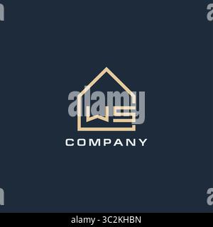 Initial letter US real estate logo with simple roof style design ideas vector graphic vector graphic Stock Vector