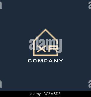 Initial letter XR real estate logo with simple roof style design ideas vector graphic vector graphic Stock Vector