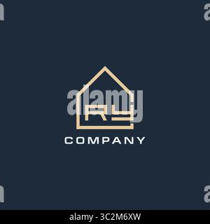 Initial letter RY real estate logo with simple roof style design ideas vector graphic vector graphic Stock Vector