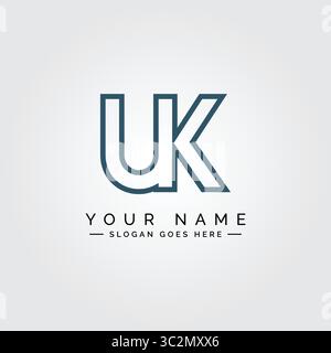 UK Minimal Vector Logo - Simple Business Logo for Monogram U and K Stock Vector