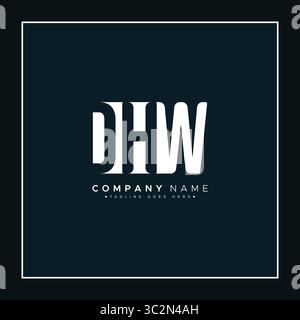 DHW Vector Logo Template - Creative Icon for Initial Letters D, H and W Stock Vector