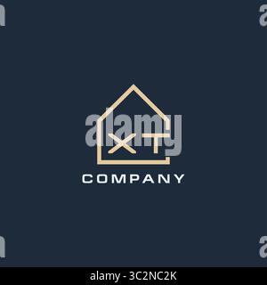 Initial letter XT real estate logo with simple roof style design ideas vector graphic vector graphic Stock Vector
