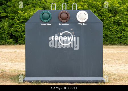 Renewi glass collection container Stock Photo