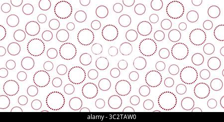 Seamless pattern of round elements different sizes. Simple pattern of circles. Dark red circular motif Stock Vector
