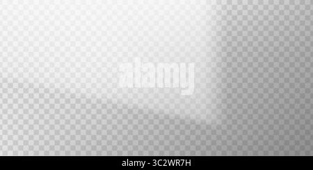 Soft light filters through blinds, creating blurred shadows and a calm effect. White wall, plain background, and warm reflections shape a modern interior mockup for realistic presentation scenes. Stock Vector
