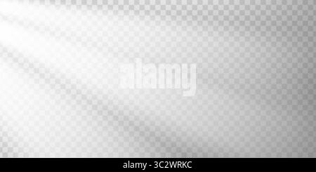 Natural light filters through blinds, creating a prism like play of shadows and reflections on smooth surfaces. Abstract interior with grey tones and a calm springtime feel. Ideal clean background. Stock Vector