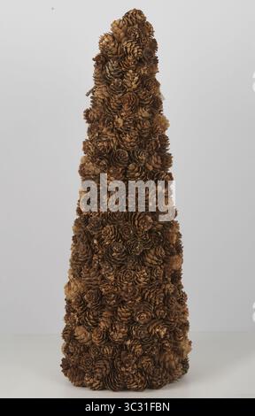 dried pine blossoms christmas tree isolated nature background with clipping path Stock Photo