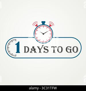 1 Countdown left days banner. Nine, eight, seven, six, five, four, three, two, one, zero days left. Vector Abstract illustration Stock Vector