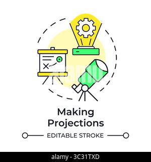 Making projections multi color concept icon Stock Vector