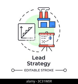 Lead strategy multi color concept icon Stock Vector