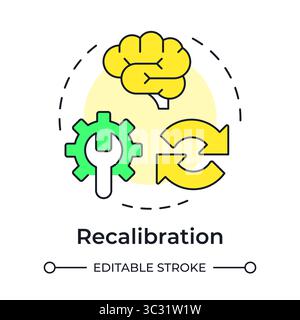 Recalibration multi color concept icon Stock Vector