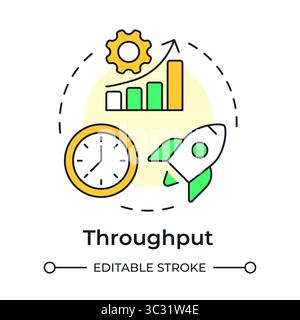 Throughput multi color concept icon Stock Vector