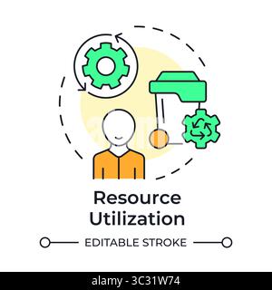 Resource utilization multi color concept icon Stock Vector