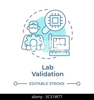 Lab validation soft blue concept icon Stock Vector