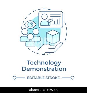 Technology demonstration soft blue concept icon Stock Vector