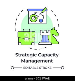 Strategic capacity management multi color concept icon Stock Vector