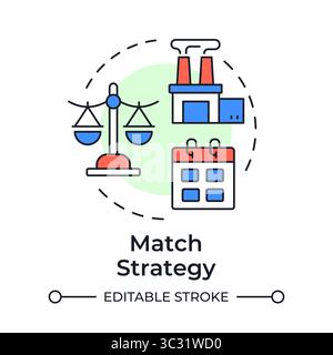 Match strategy multi color concept icon Stock Vector