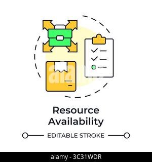 Resource availability multi color concept icon Stock Vector