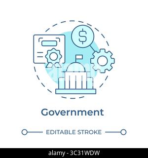 Government soft blue concept icon Stock Vector