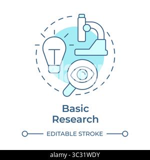 Basic research soft blue concept icon Stock Vector
