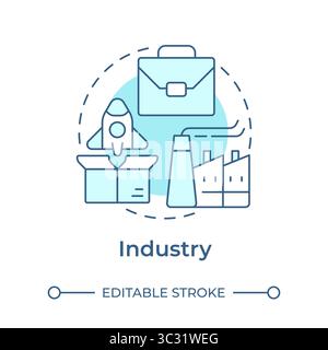 Industry soft blue concept icon Stock Vector