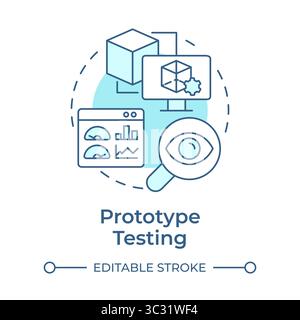 Prototype testing soft blue concept icon Stock Vector