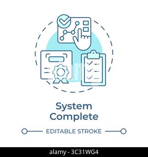 System complete soft blue concept icon Stock Vector