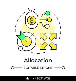 Allocation multi color concept icon Stock Vector