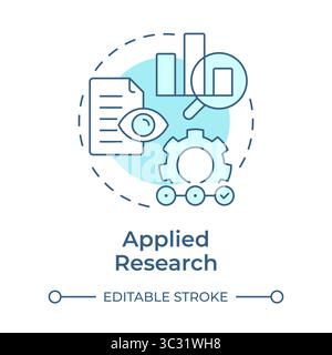 Applied research soft blue concept icon Stock Vector
