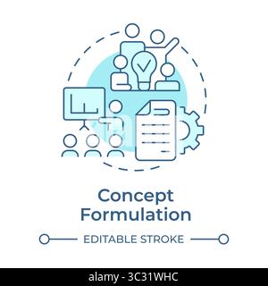 Concept formulation soft blue concept icon Stock Vector