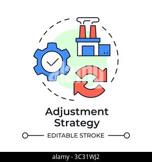 Adjustment strategy multi color concept icon Stock Vector