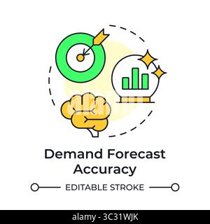Demand forecast accuracy multi color concept icon Stock Vector