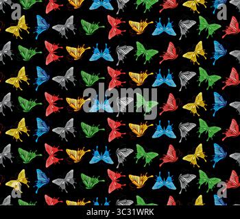 Seamless background with butterflies. Stock Vector