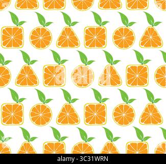 A seamless background with ripe oranges. Stock Vector