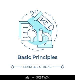 Basic principles soft blue concept icon Stock Vector