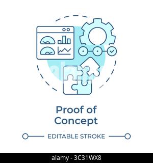 Proof of concept soft blue concept icon Stock Vector